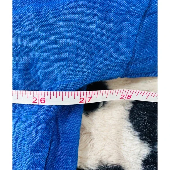 NWT Womens L 100% Linen Oversized Shirt Cobalt Blue Lagenlook Artsy Minimalist - Picture 5 of 14